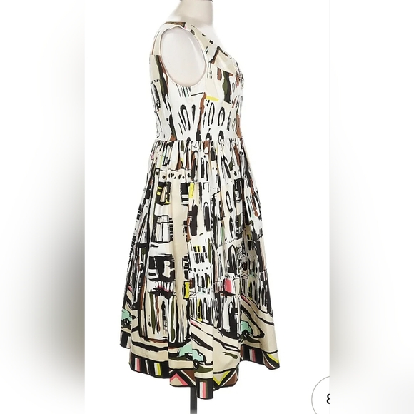 NWT Kate Spade ♠️ Scoopneck  Landscape Dress "Call Your Mom" Fit N Flare Dress 8 - Picture 5 of 12